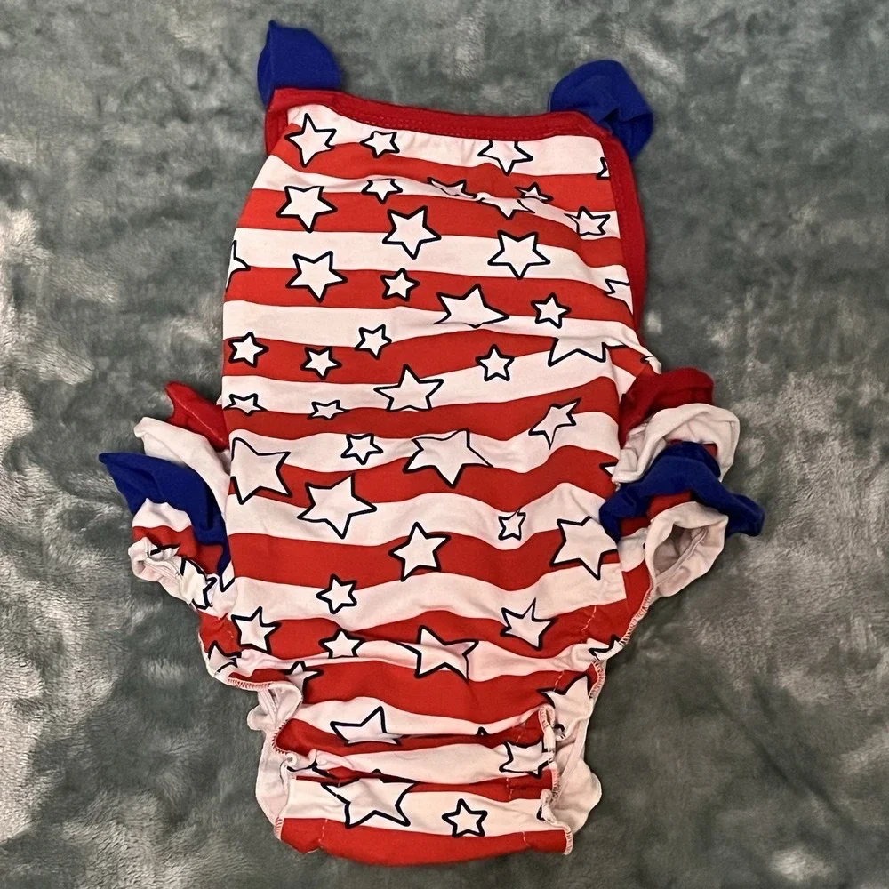 Americana Flag July 4th-memorial/labor Day-1 Piece Outfit Toddler  12-18 Mo K161